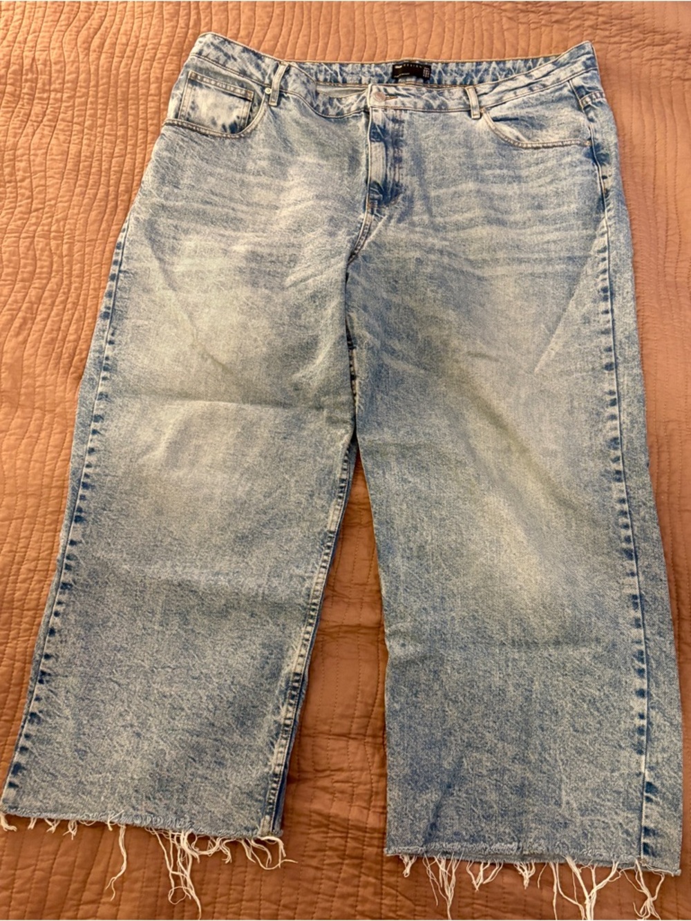 ASOS Light Blue Washed Wide-Leg Jeans Size 18 Run Large